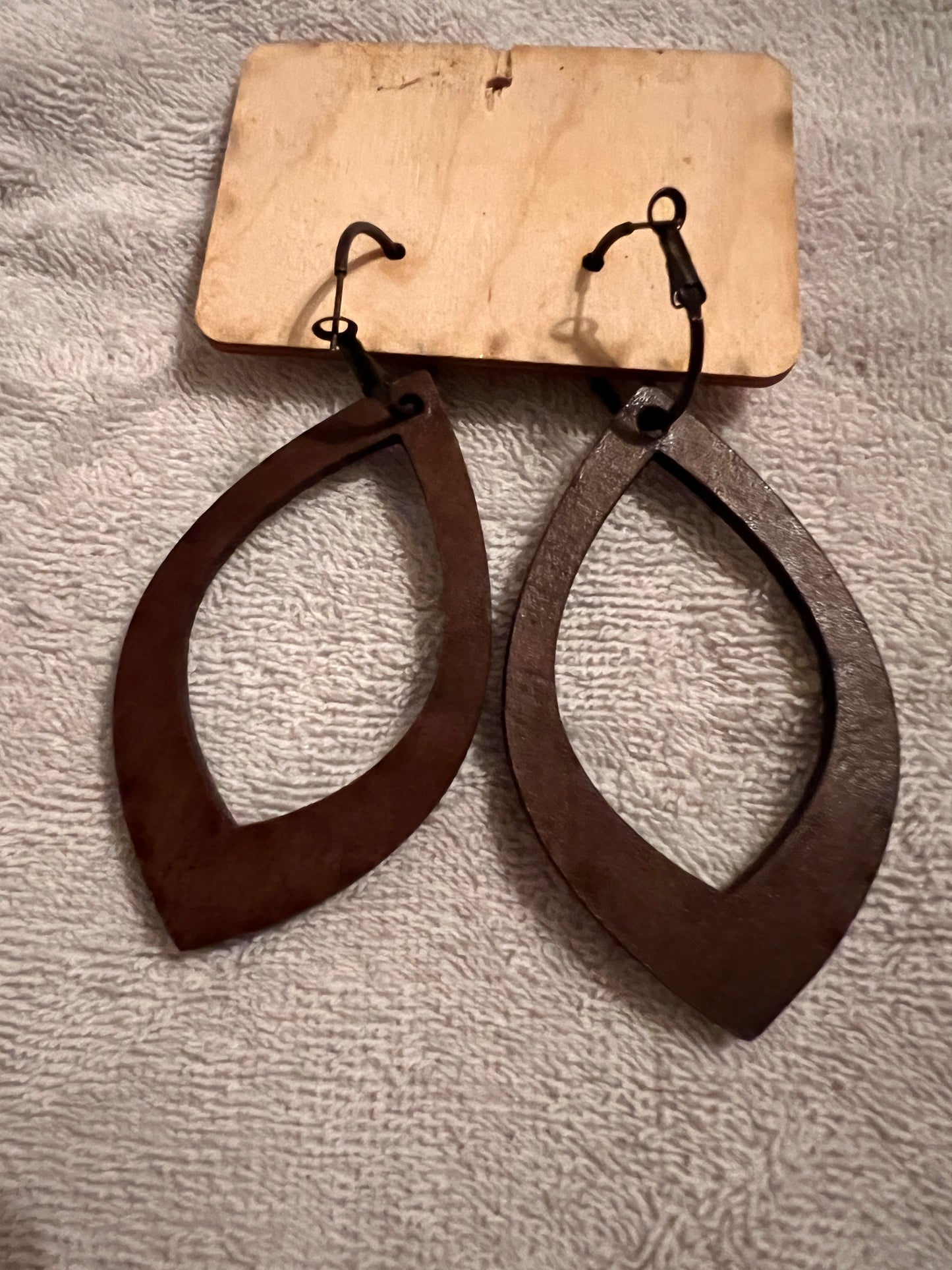 Leather Snake Print Embossed Earrings, Reversible