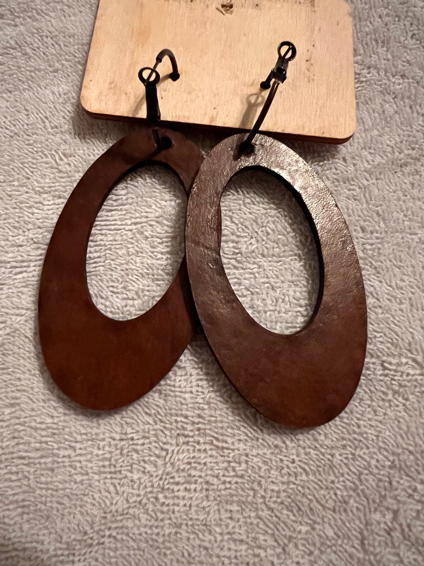 Leather Embossed Snake Print Earrings