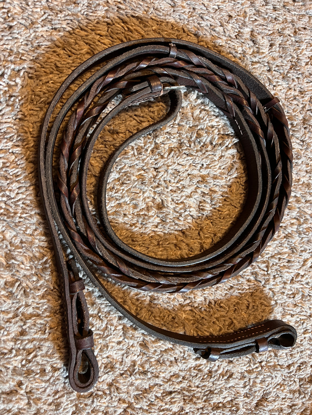 Used Laced English Reins, 57” (114” total length), EUC