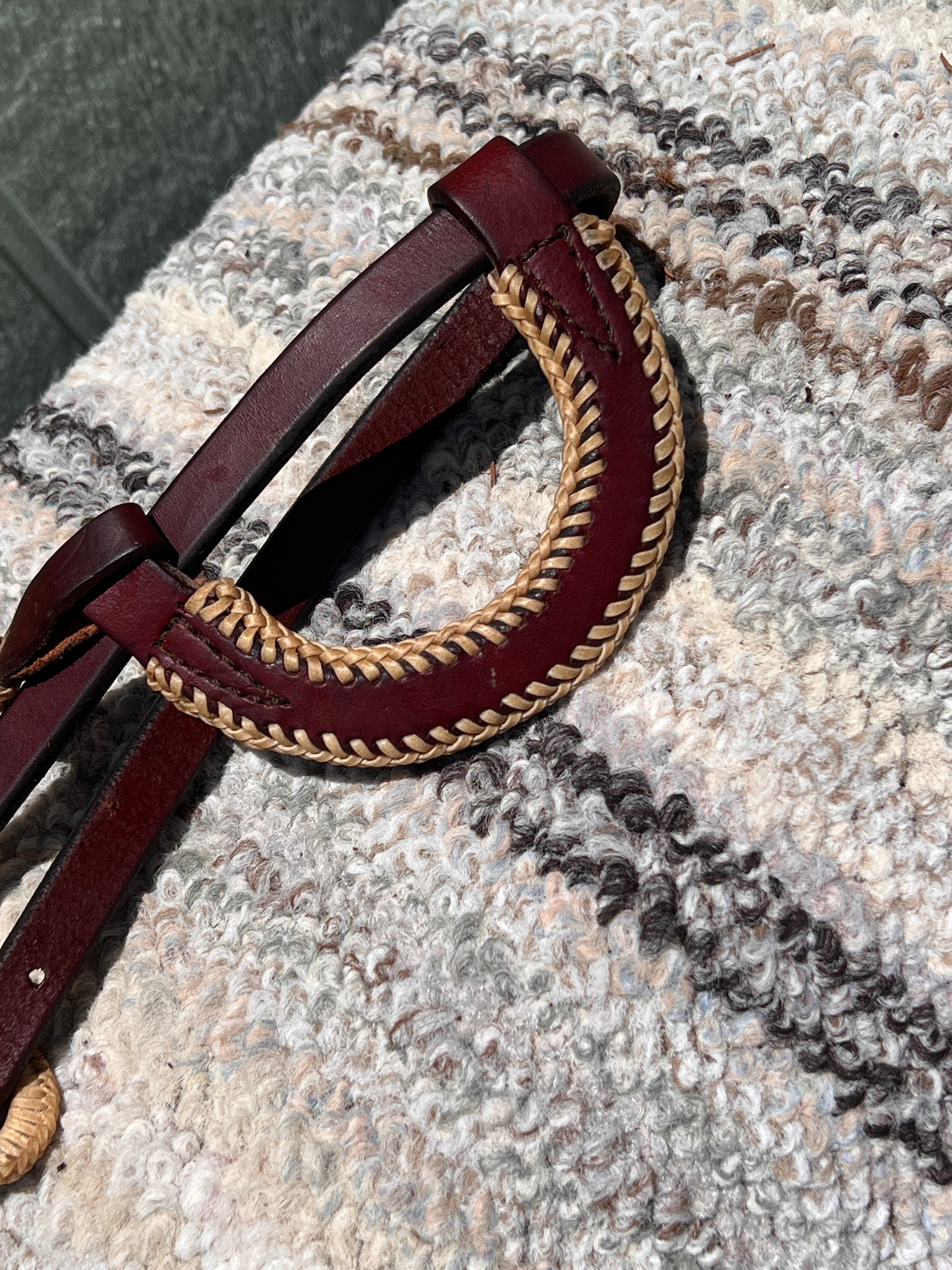 Beautiful Single Ear Headstall w/ Rawhide Braid Accent