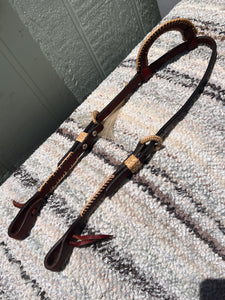 Beautiful Single Ear Headstall w/ Rawhide Braid Accent