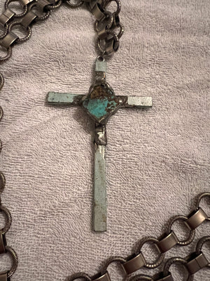 Heavy Chain Necklace w/ Cross Pendant