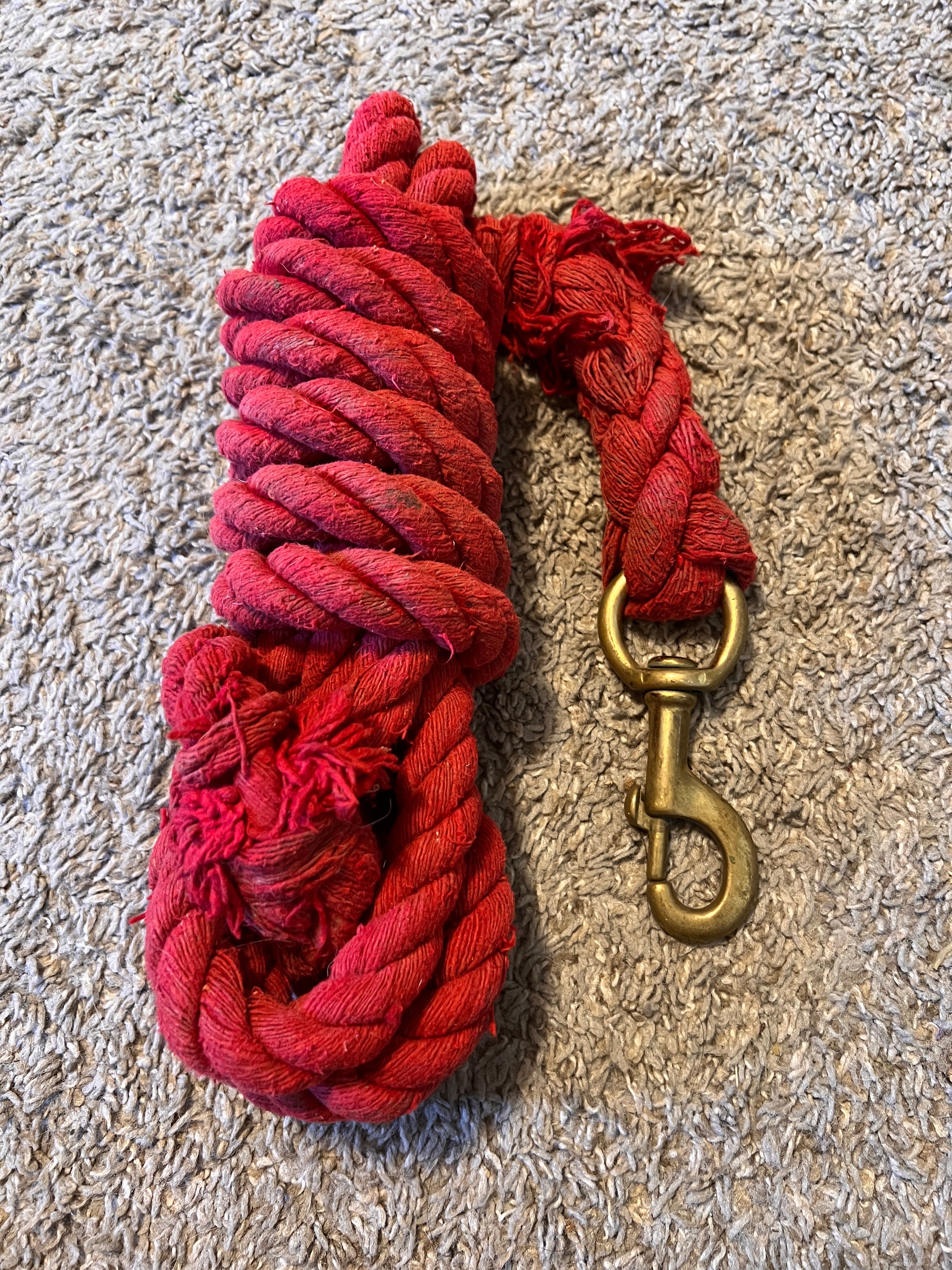 Used Cotton Lead Rope, Red 8’