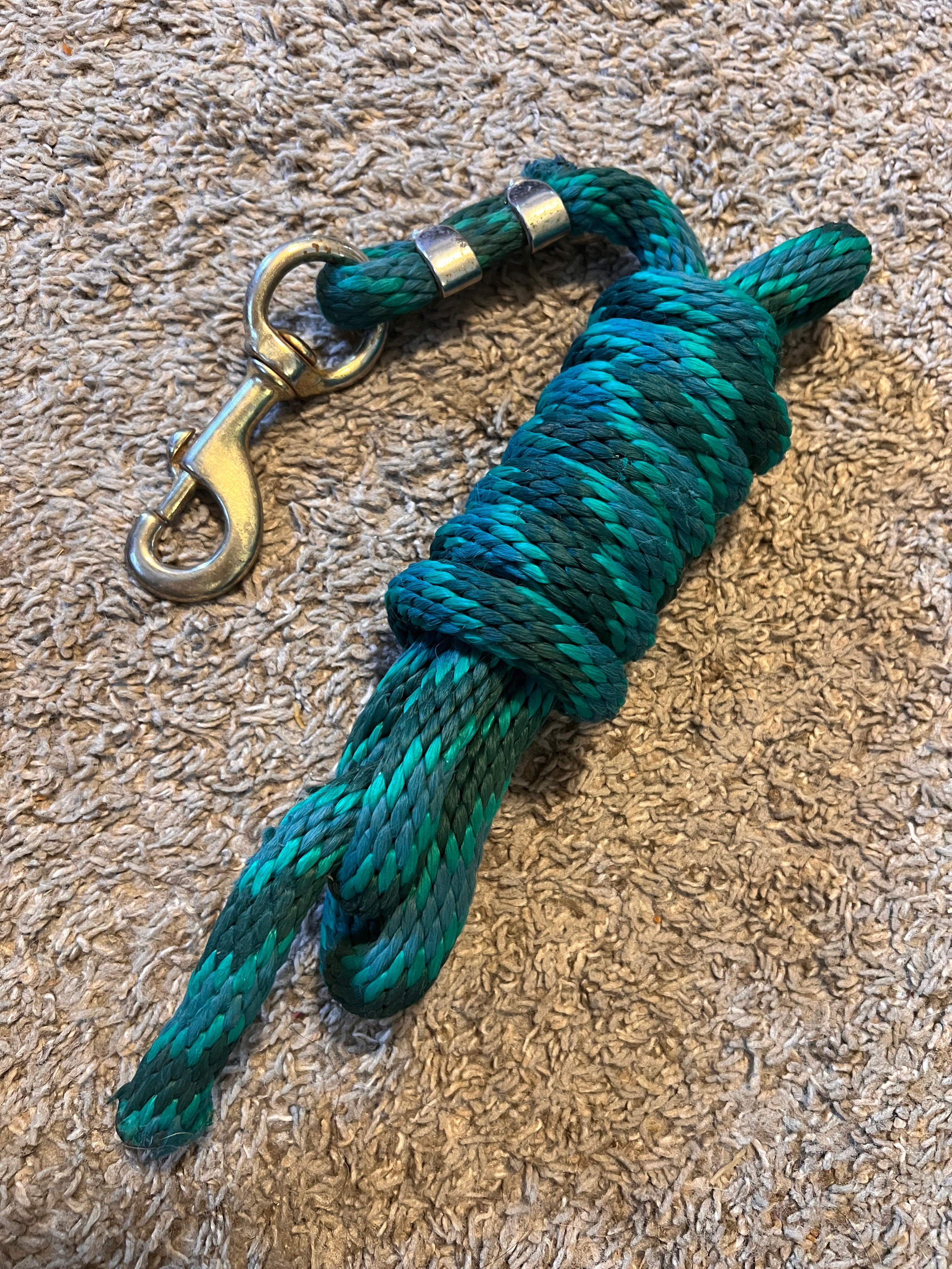 Used Poly Lead Rope, Green(s), 8’