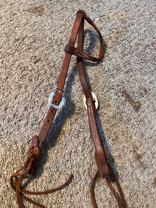 BNWOT Single-Ear Western Headstall, Hermann Oak, Rattlesnake Ends