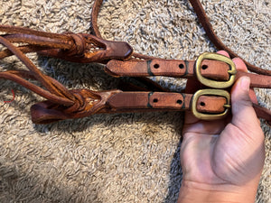 BNWOT Browband Harness Leather Headstall, Hermann Oak with Rattlesnake Ends